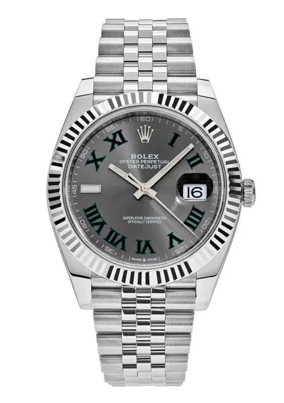 Superclone Rolex Datejust Rhodium Dial 126334 “Wimbledon” Flutted/Jubilee 41 mm