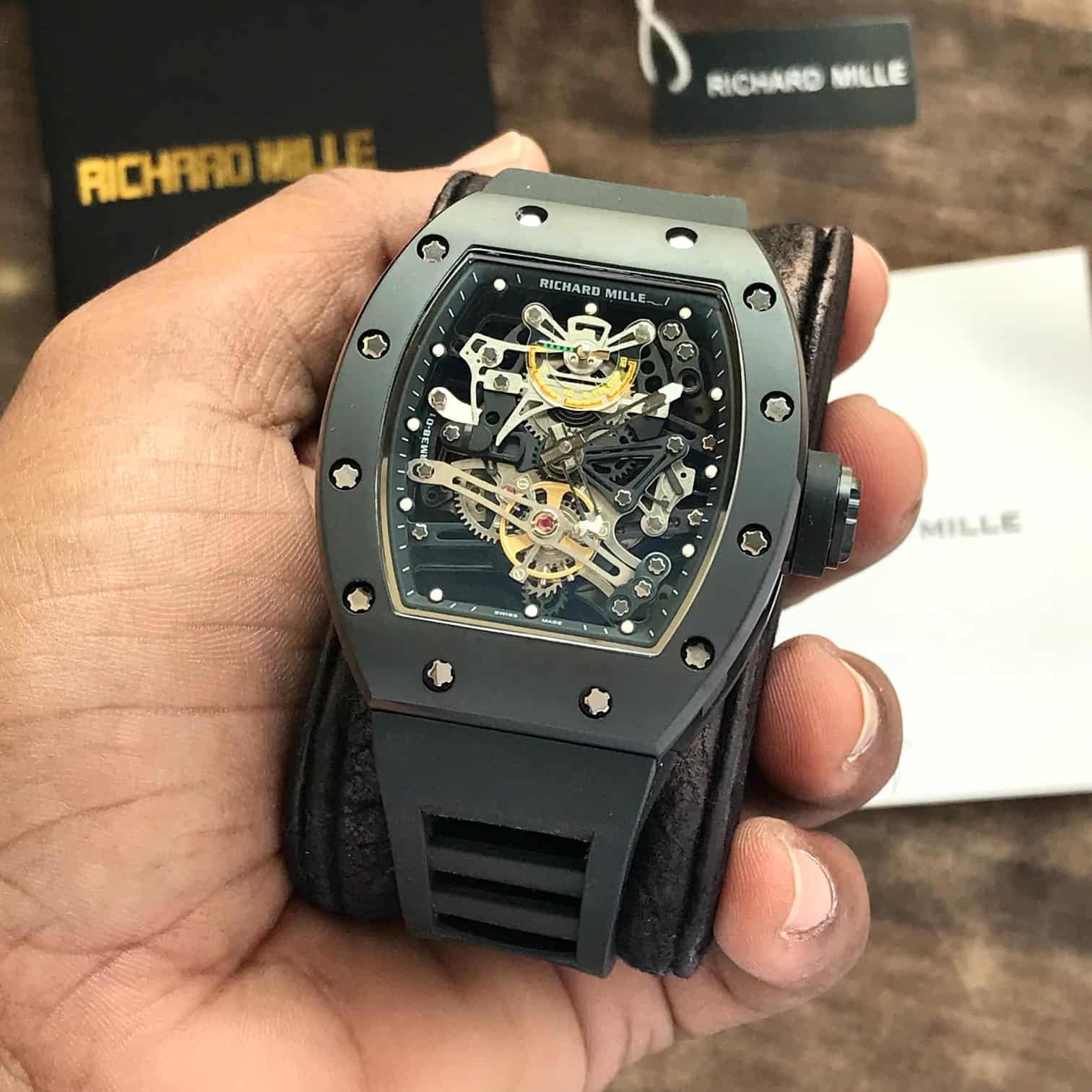 Richard Mille RM 057 Tourbillon SuperClone (Full Black Skeleton Automatic)