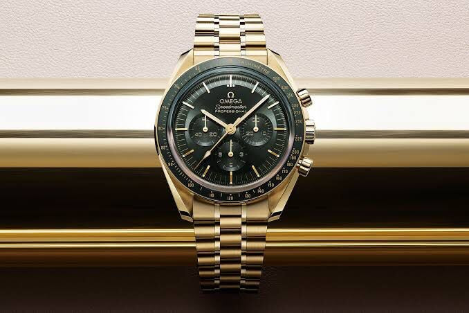Omega Speedmaster Moonwatch Professional Golden Green Dial Swiss ETA Automatic Men’s Watch