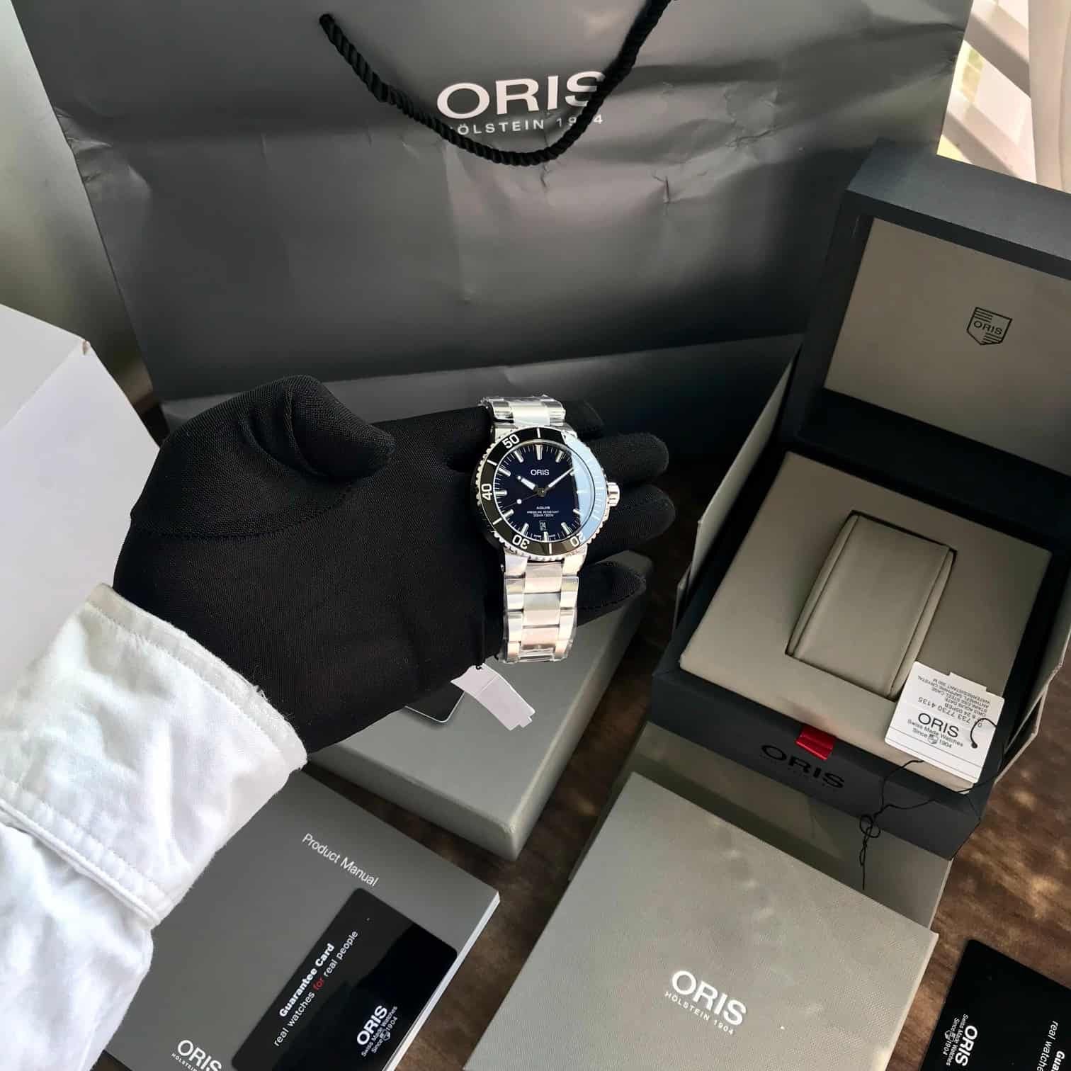 Oris Aquis Date Authentic Automatic Silver Blue
