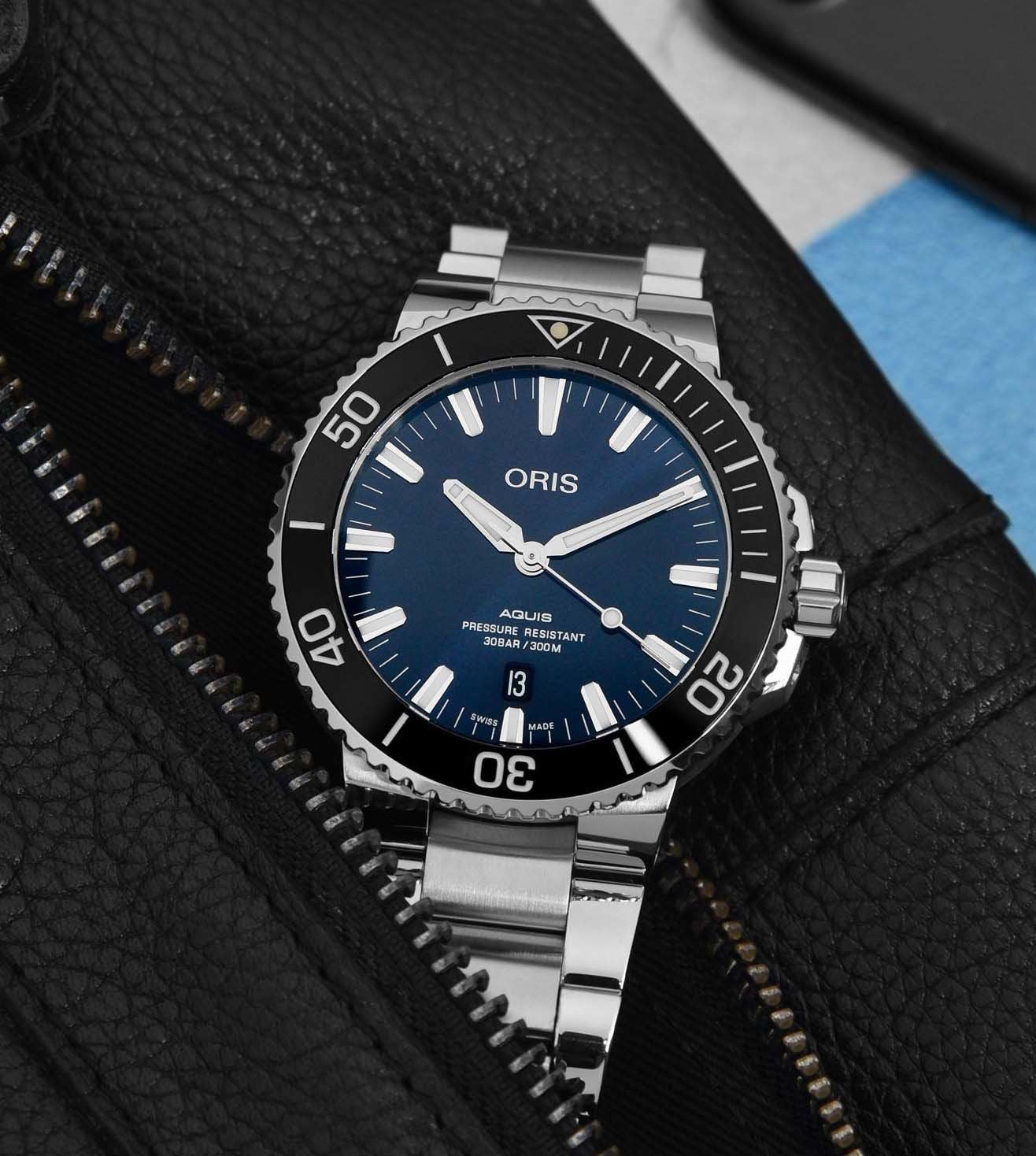 Oris Aquis Date Authentic Automatic Silver Blue