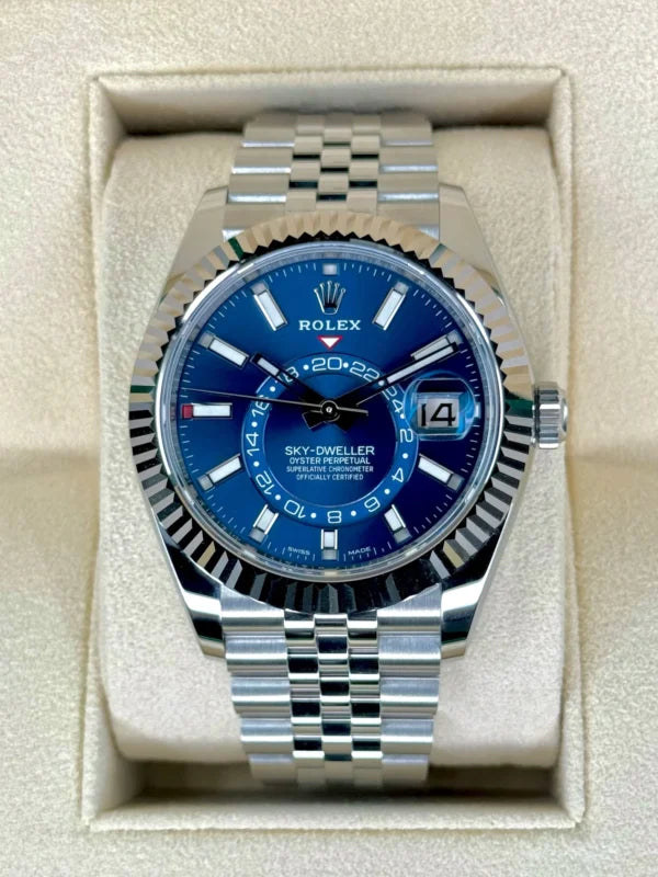 Superclone Rolex Sky-Dweller Bright blue Dial 336934 Jubilee