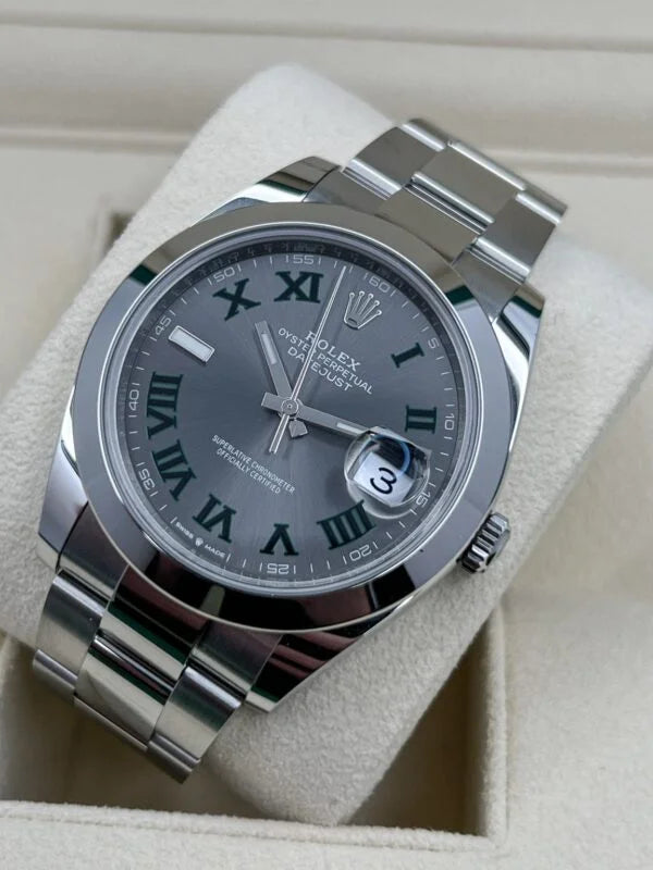 Superclone Rolex Datejust Rhodium Dial 126300 “Wimbledon” Oyster 41 mm