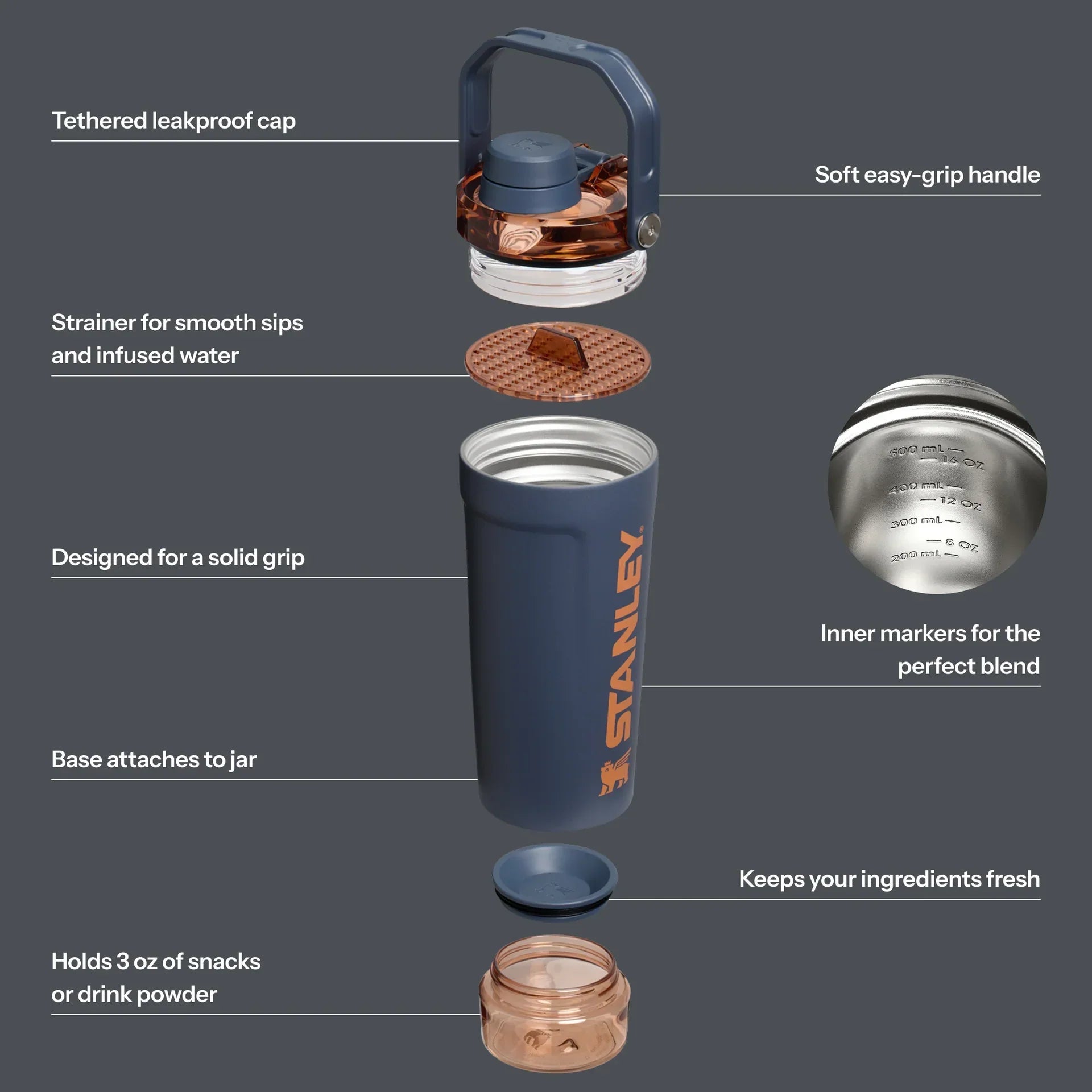The Activate Shaker Bottle | 20 OZ Alacakaranlık