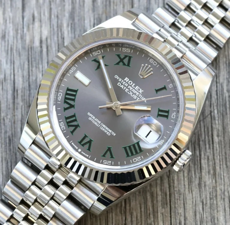 Superclone Rolex Datejust Rhodium Dial 126334 “Wimbledon” Flutted/Jubilee 41 mm