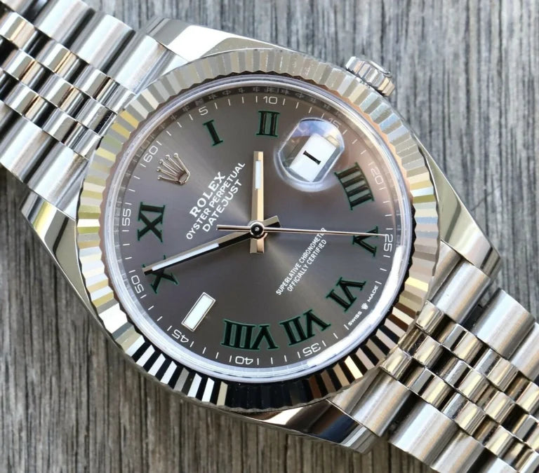 Superclone Rolex Datejust Rhodium Dial 126334 “Wimbledon” Flutted/Jubilee 41 mm
