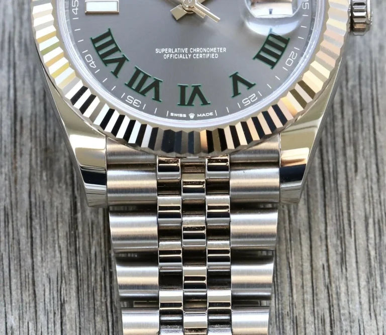 Superclone Rolex Datejust Rhodium Dial 126334 “Wimbledon” Flutted/Jubilee 41 mm