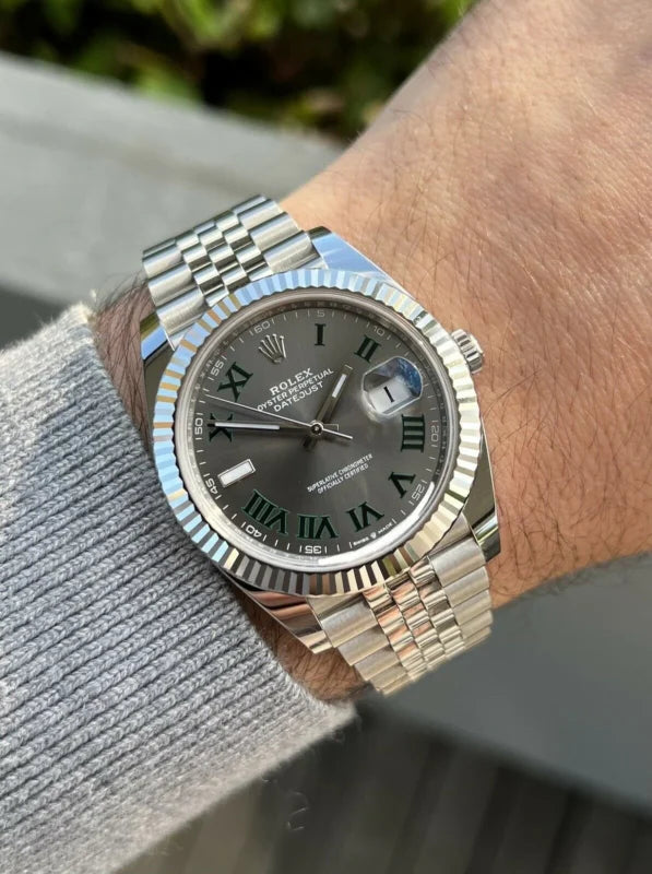 Superclone Rolex Datejust Rhodium Dial 126334 “Wimbledon” Flutted/Jubilee 41 mm