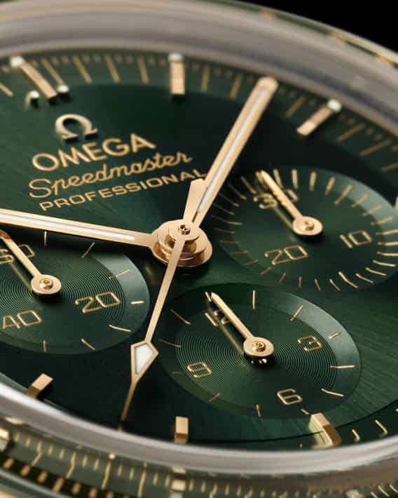 Omega Speedmaster Moonwatch Professional Golden Green Dial Swiss ETA Automatic Men’s Watch