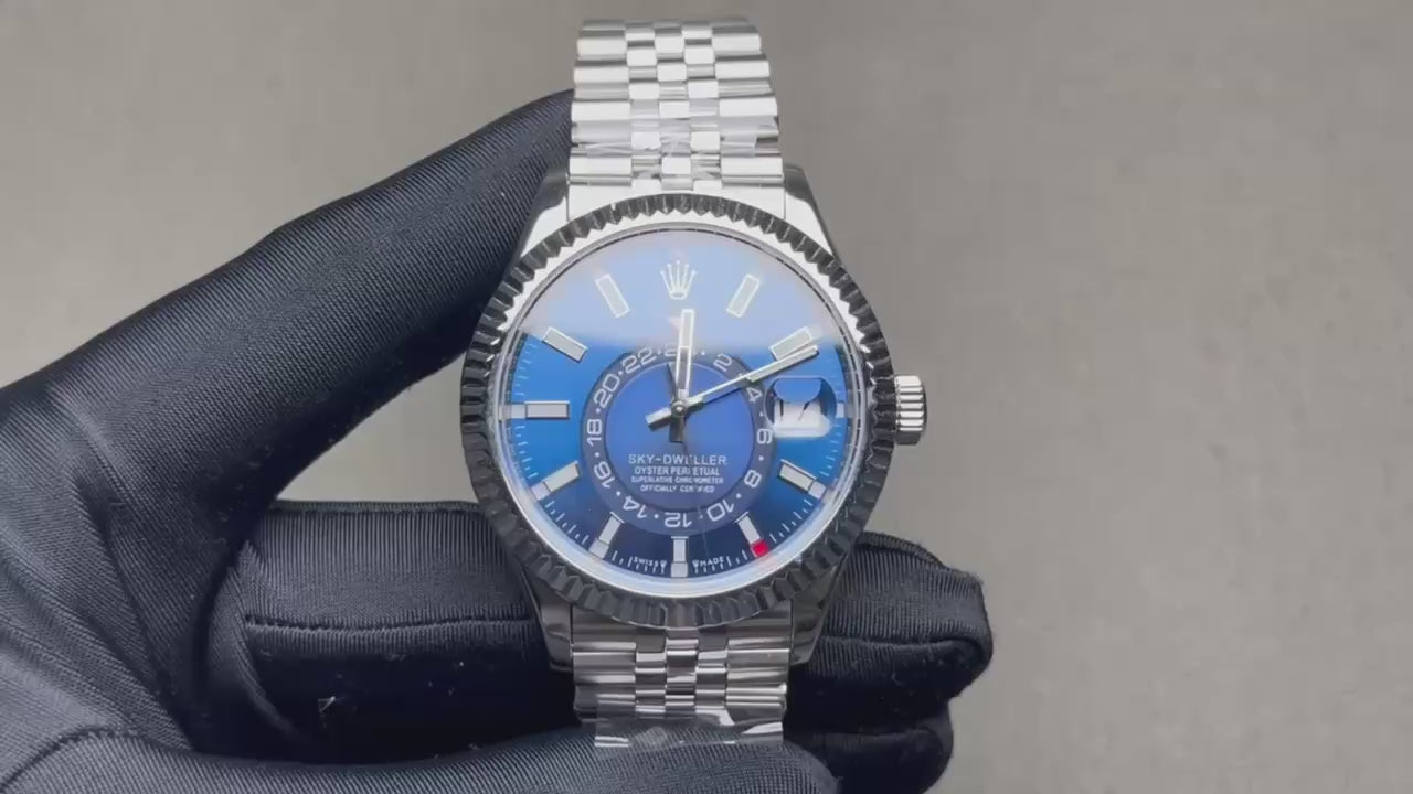 Superclone Rolex Sky-Dweller Bright blue Dial 336934 Jubilee