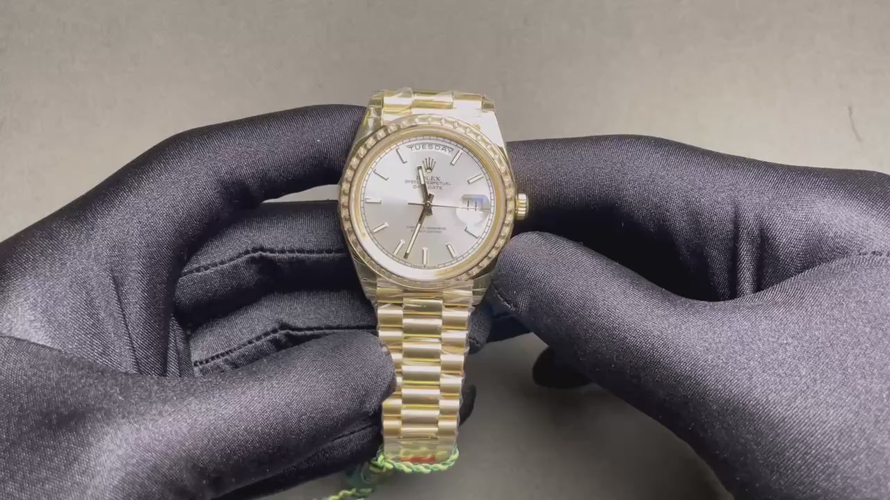 Superclone Rolex Day-Date Silver Dial 228398TBR 40 mm