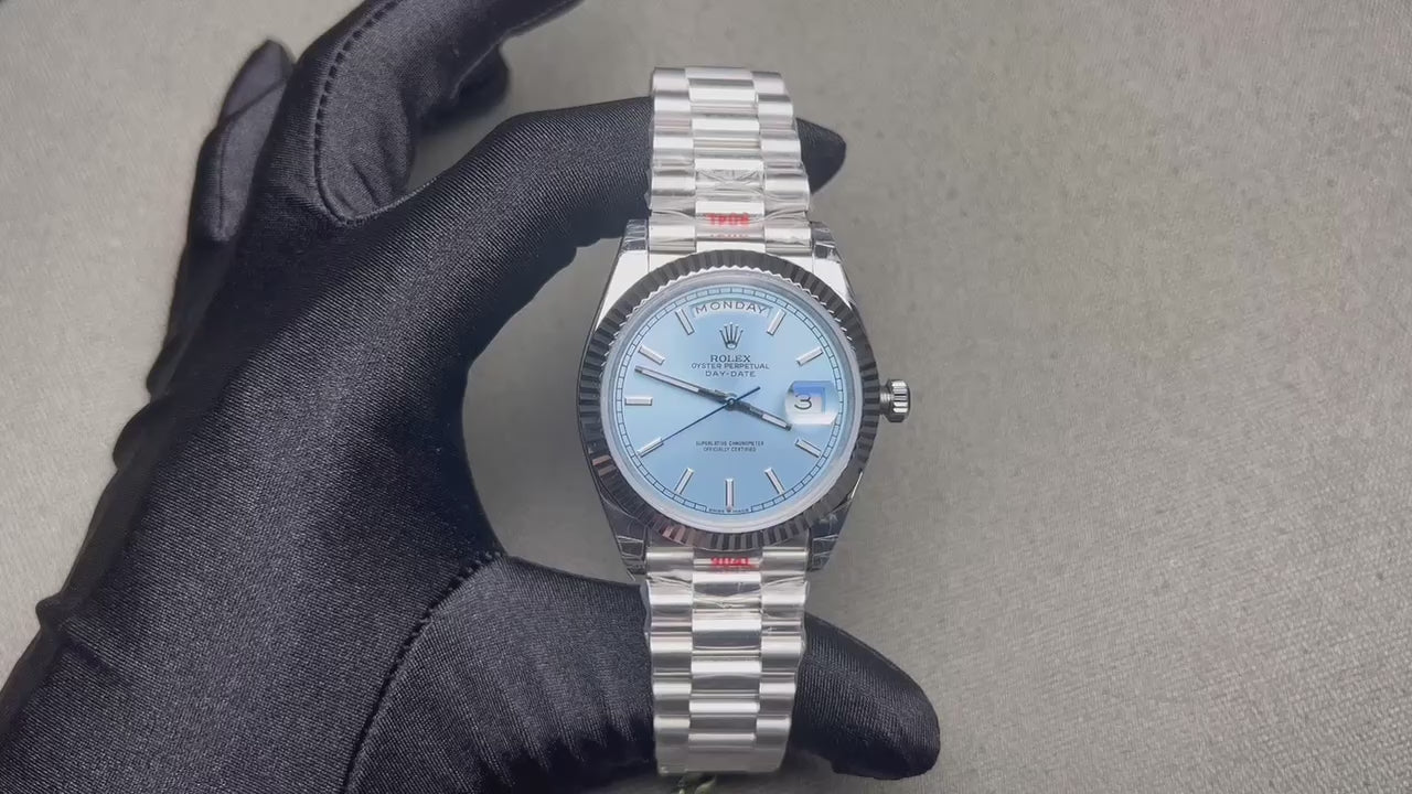 Superclone Rolex Day-Date Ice blue Dial 228236 40 mm