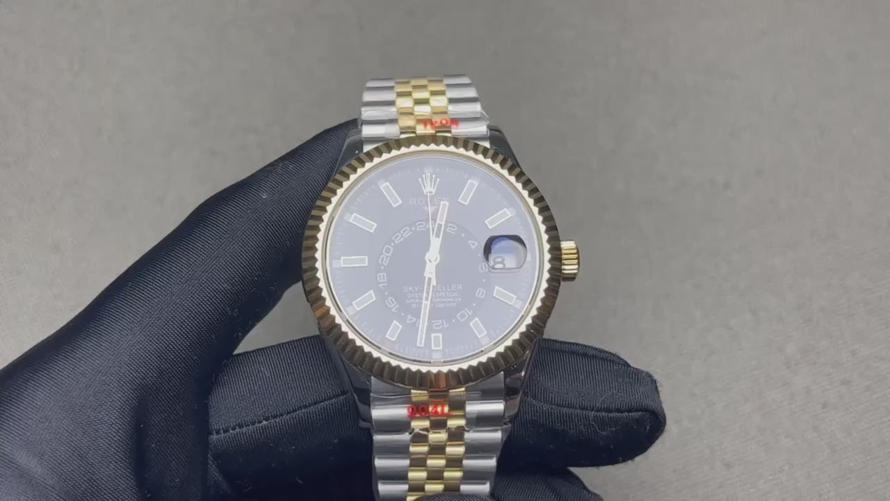 Superclone Rolex Sky-Dweller Bright black Dial 336933 Jubilee